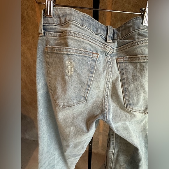 Tommy Hilfiger Patch Boyfriend Cropped Distressed Jeans Sz 2 Stars & H Patches - Picture 16 of 16